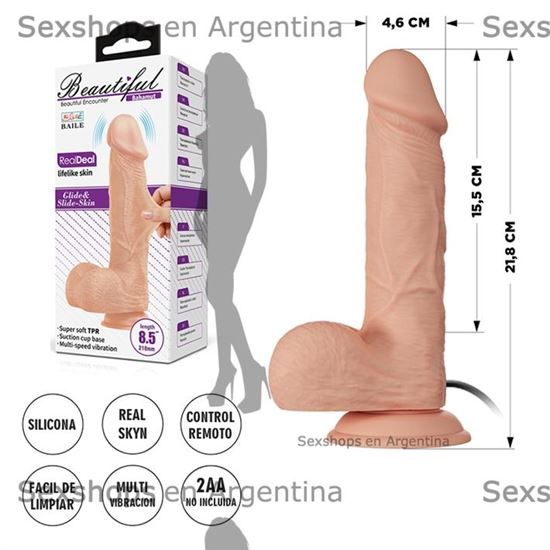 Dildo con vibracion de textura pellizcable con sopapa